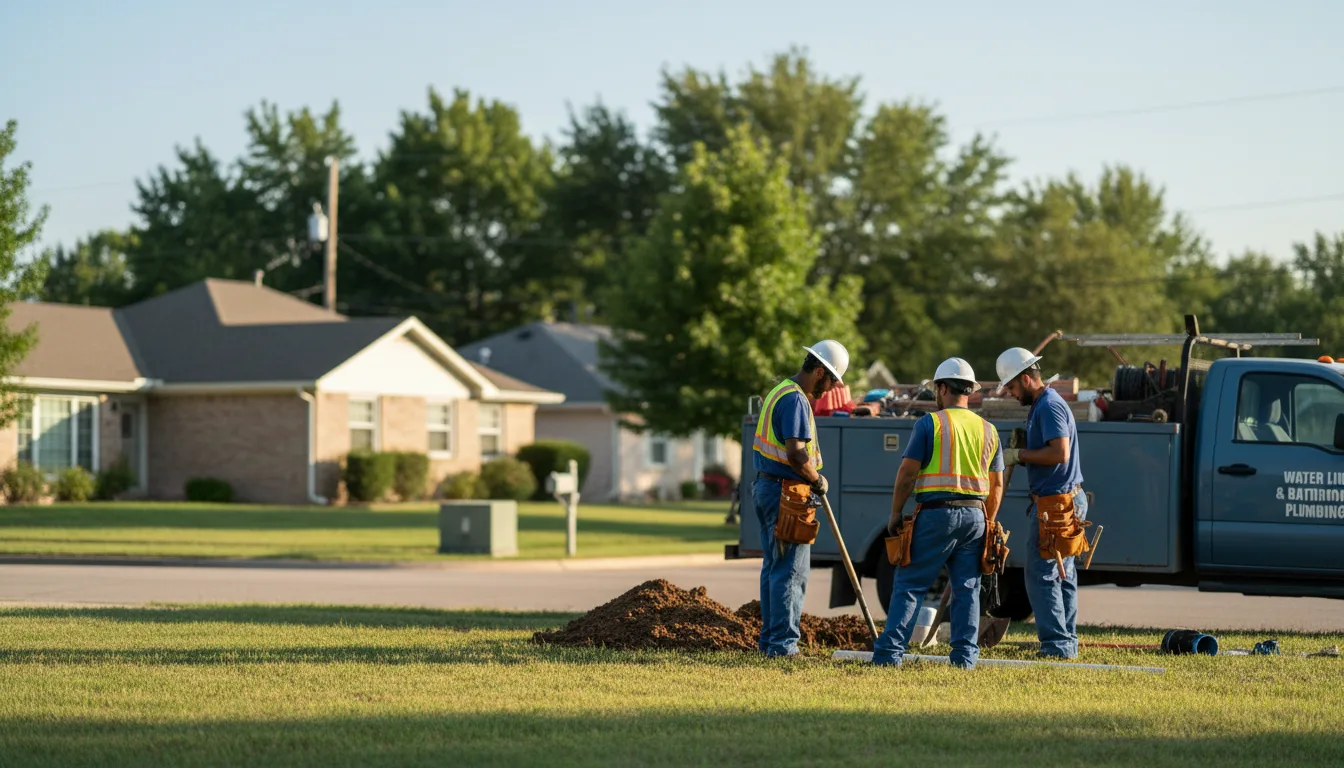 Residential water line and bathroom plumbing service in Cedarville, AR
